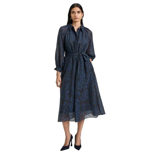 Veronika Maine Ink Leopard Haze Midi Shirtdress